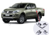 Mitsubishi L200 Triton накладки под ручки дверей хромированные, с надписью "Triton", комплект 4 шт.