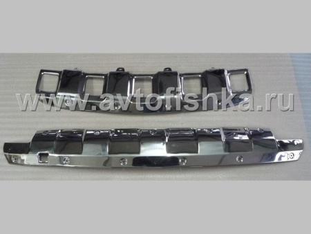 Mercedes W164 ML (05-11) накладки на передний и задний бамперы и полированной нержавеющей стали, комплект 2 шт.