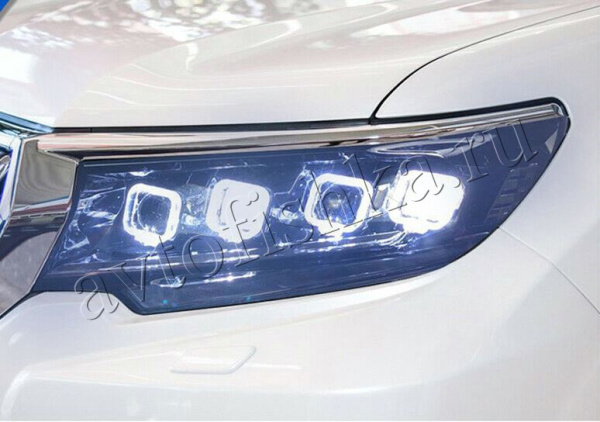 Toyota Land Cruiser Prado 150 (17-) линзовые фары с "бегущим" поворотником, под штатный корректор и ДХО