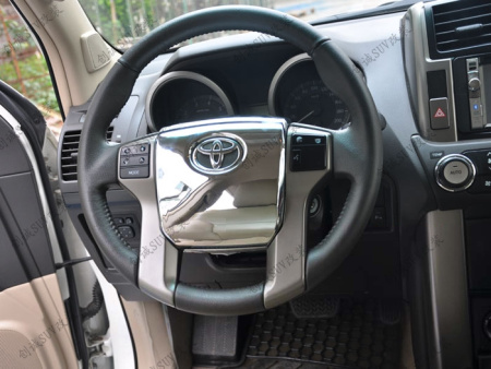 Toyota Land Cruiser Prado 150 (10-) накладки панелей салона, хромированные, комплект 9 предметов