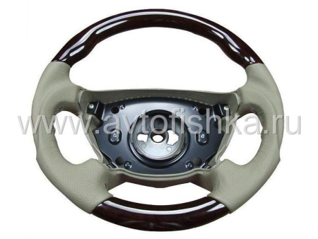 Mercedes W211, W463 G class (2002-2006) руль, дизайн AMG, серая кожа - дерево орех, Classic