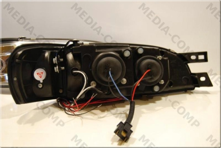 Subaru Impreza GC, GF (93-01) фары передние хромированные, со светящимися ободками и светодиодами, комплект 2 шт.