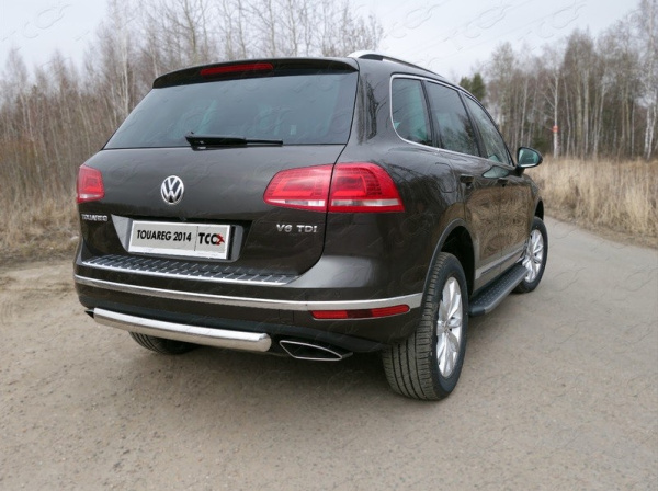 Volkswagen Touareg (14–) Защита задняя (овальная) 75х42 мм