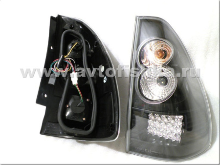 Toyota Land Cruiser Prado 120 (02-) фонари задние светодиодные черные, комплект 2 шт.