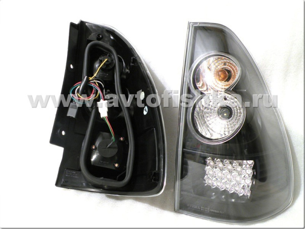 Toyota Land Cruiser Prado 120 (02-) фонари задние светодиодные черные, комплект 2 шт.