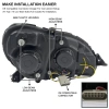 Mercedes S W220 (98-05) фары передние линзовые черные, с подсветкой DRL