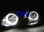 Lexus GS300, GS400, GS430, Toyota Aristo (97-05) фары передние линзовые хромированные со светящимися ободками, под ксенон, комплект 2 шт.