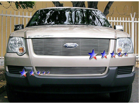 Ford Explorer (06-) нижняя решетка переднего бампера из нержавеющей стали, горизонтальный дизайн.
