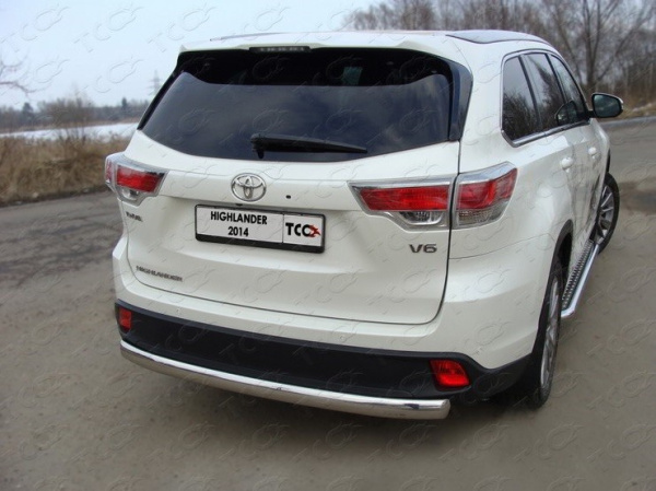 Toyota Highlander (14–) Защита задняя (овальная) 75х42 мм