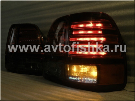 Toyota Land Cruiser 100 (98-07) фонари задние светодиодные красно-тонированные, дизайн Lexus, комплект лев.+прав.