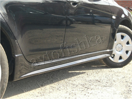 Mitsubishi Lancer X (07 – 16)  Пороги внешние пластиковые (2.0 Intense)