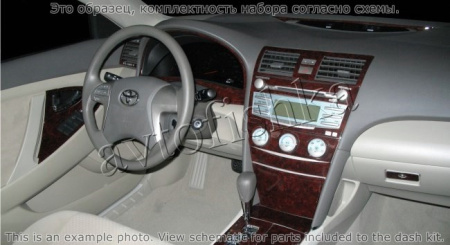 Декоративные накладки салона Toyota Camry 2007-2010 двери вставки.