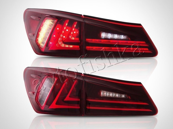 Lexus IS250, IS350 (05-13) фонари задние красно-тонированные, светодиодные