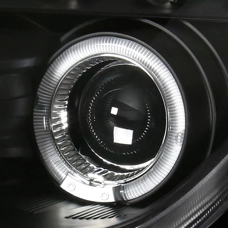 Toyota Celica 2000-2005 фары передние линзовые черные, со светящимися ободками LED