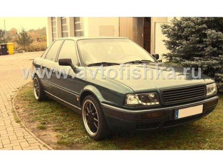 Audi 80, 90 B4 (91-95) фары передние линзовые черные со светодиодной подсветкой