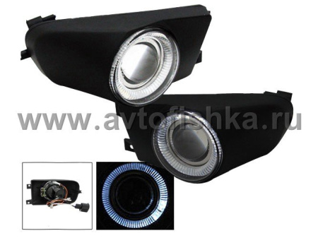 BMW 5 E39 (95-00) фары противотуманные линзовые, со светящимися ободками, комплект 2 шт.