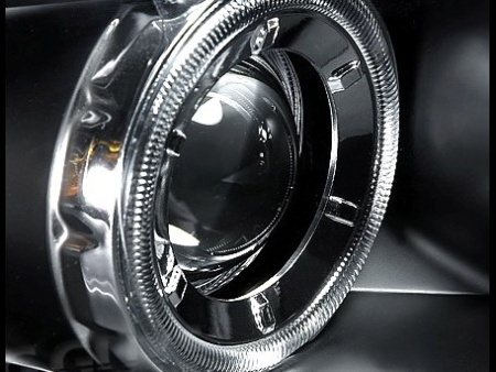 Audi A4 (95-01) фары передние линзовые черные, со светящимися ободками CCFL, комплект 2 шт.