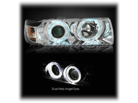 BMW 3 E36 седан фары передние хромированные, со светящимися ободками, комплект 2 шт.