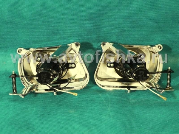 Mercedes E W210 (95-99) фары передние противотуманные линзовые в хромированном корпусе, комплект 2 шт.
