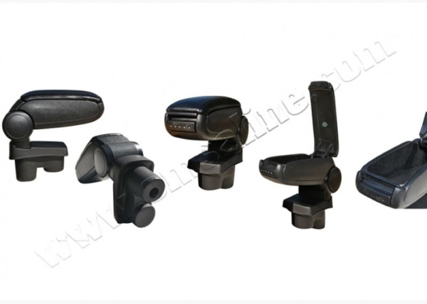 Peugeot 301 (12–) Подлокотник с боксом, чёрный (низ-фибер,верх-Abs - кожзам.)