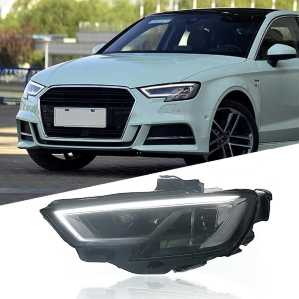 Передние светодиодные матричные фары с ДХО для Audi A3 8V (2017–2020) — общий вид