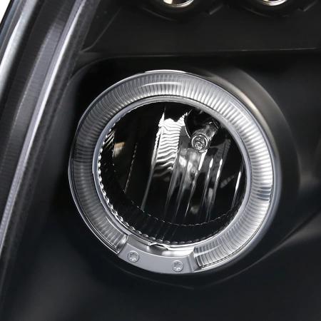 Dodge Caliber (06-12) фары передние линзовые черные, со светящимися ободками, комплект 2 шт.