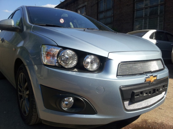 Chevrolet Aveo (12–) Защита радиатора, хром, низ