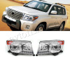 Toyota Land Cruiser 200 (08-15) фары передние линзовые хромированные, с светодиодной подсветкой, BROWNSTONE
