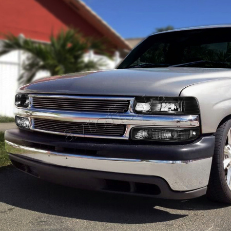 Chevrolet Tahoe, Suburban (99-06) фары передние черные в комплект с подфарами