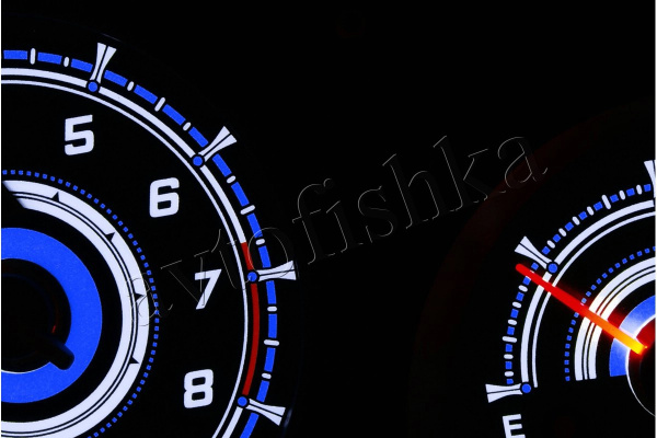 Toyota Supra MK4 светодиодные шкалы (циферблаты) на панель приборов - дизайн 1