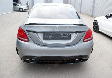 Mercedes-Benz C-Klasse W205 2014 - 2018 Диффузор заднего бампера 6.3S AMG с хромированными насадками