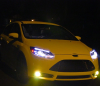 Ford Focus 3 (12-13) фары передние черные линзовые, ДХО подсветкой