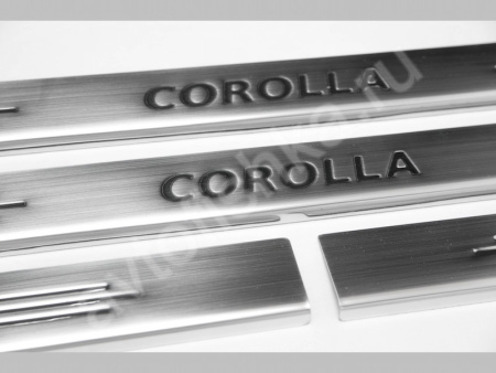 Toyota Corolla (2002-) накладки на пороги из нержавеющей стали, 4 шт.