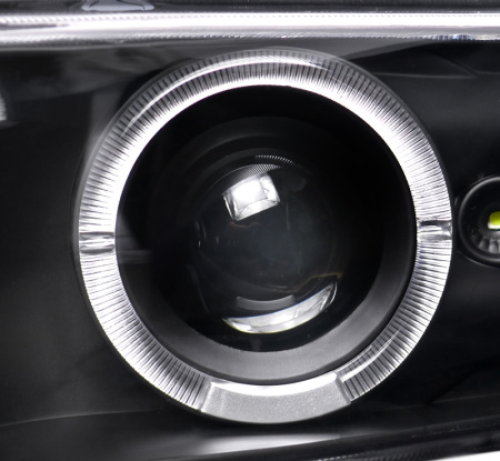 Chevrolet Tahoe, Suburban (99-06) фары передние линзовые черные в комплект с подфарами