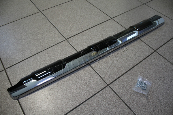 Toyota Land Cruiser Prado 150 (10-17) накладка на задний бампер (нижняя часть), черная с хромом
