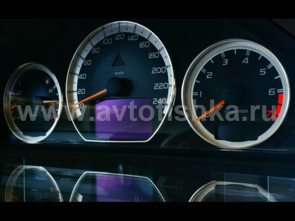 Mercedes W210 E class 1999-2003 светящиеся шкалы приборов - накладки на циферблаты панели приборов, дизайн № 1