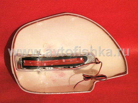 Toyota Land Cruiser Prado 120 (02-09) накладки на боковые зеркала белые или под покраску, со светодиодными поворотниками, комплект 2 шт.