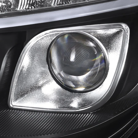 Mercedes S W220 (98-05) фары передние линзовые черные, с подсветкой DRL