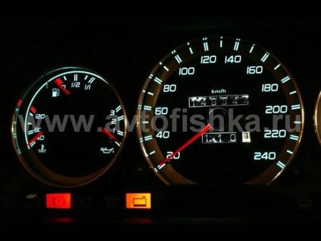 Mercedes W124 (84-95), W126 (80-92) светящиеся шкалы приборов - накладки на циферблаты панели приборов, дизайн № 1