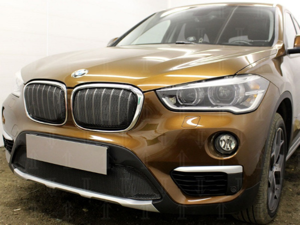 BMW X1 (15–) Защита радиатора Premium, чёрная, верх