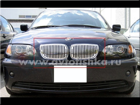 BMW 3 E46 (02-05) решетка радиатора, полированный алюминий, комплект 2 шт.