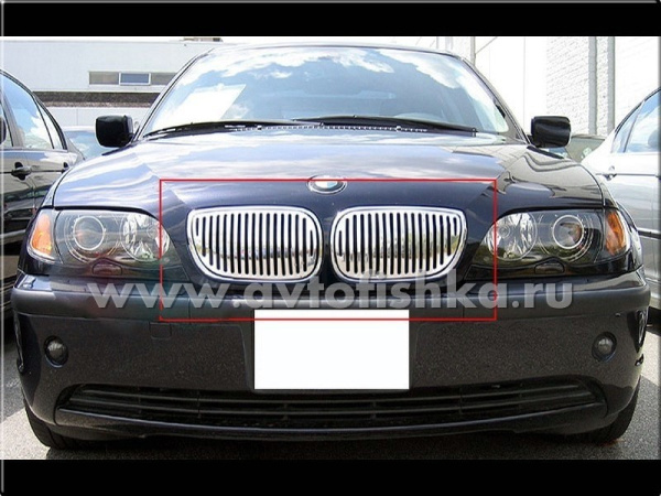BMW 3 E46 (02-05) решетка радиатора, полированный алюминий, комплект 2 шт.