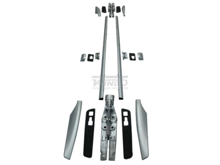 Nissan Patrol Y62 (10-) продольные серебристые рейлинги на крышу, в комплекте 2 шт.