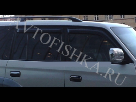 Дефлекторы боковых окон 4 части темные Toyota Land Cruiser Prado 90 1996-2002