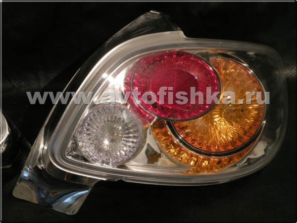 Peugeot 206 (98-03) хэтчбек фонари задние хромированные, дизайн Altezza, комплект 2 шт.