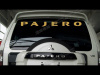 Наклейка Pajero на капот, буквы позолоченные металлизированные.