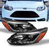 Ford Focus 3 (12-13) фары передние черные линзовые, ДХО подсветкой