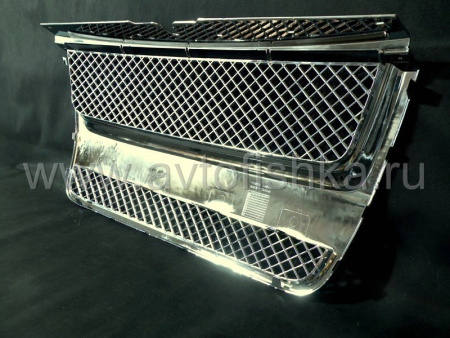 Ford Explorer (06-10) решетка переднего бампера и радиатора хромированная целиковая, дизайн Bentley, пластик
