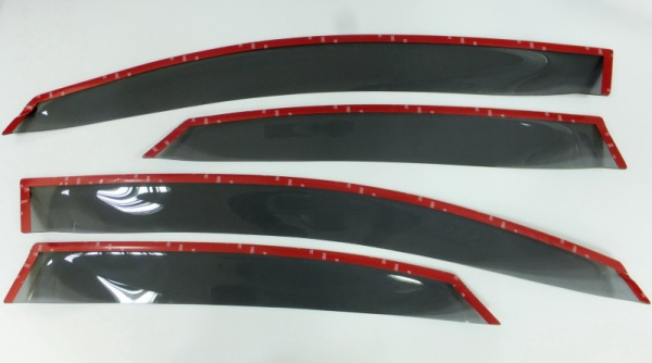 Lexus NX (14–) Дефлекторы боковых окон с логотипом, дымчатые, OEM стиль