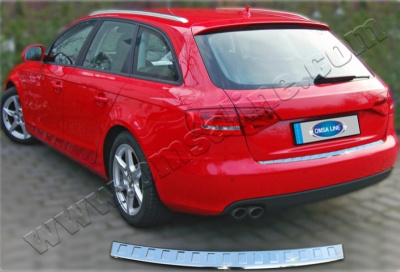 Audi A4 (07–11) Накладка на задний бампер, нерж., (SW)